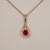 Red Madagascar Ruby Pendant With Natural Diamonds in Solid 14k Gold – Round 4.5mm For Sale - Image 8 of 8