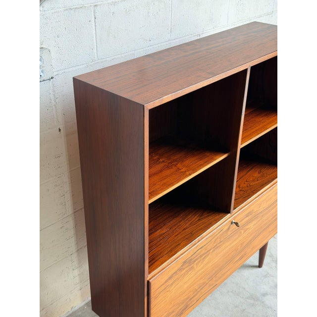 1960s Rosewood Bookcase With Drop Down Door Denmark 1960s For Sale - Image 5 of 10