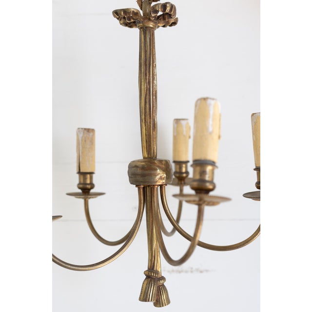 Vintage French Brass Drape Chandelier For Sale - Image 13 of 13