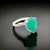 Natural Finely Faceted Quality Emerald and Diamond Ring Size 7 and resizable and set in 14k White Gold with a total ct...