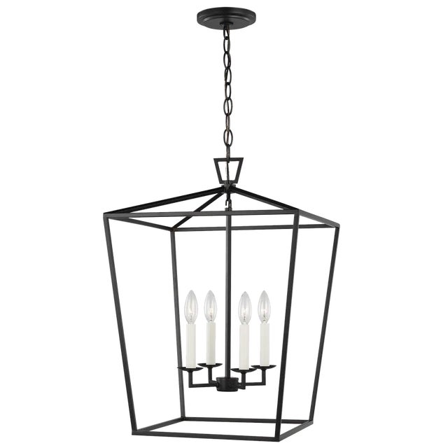 Traditional Chapman & Myers By Visual Comfort Studio Dianna 4-Light Medium Pendant in Midnight Black For Sale - Image 3 of 3