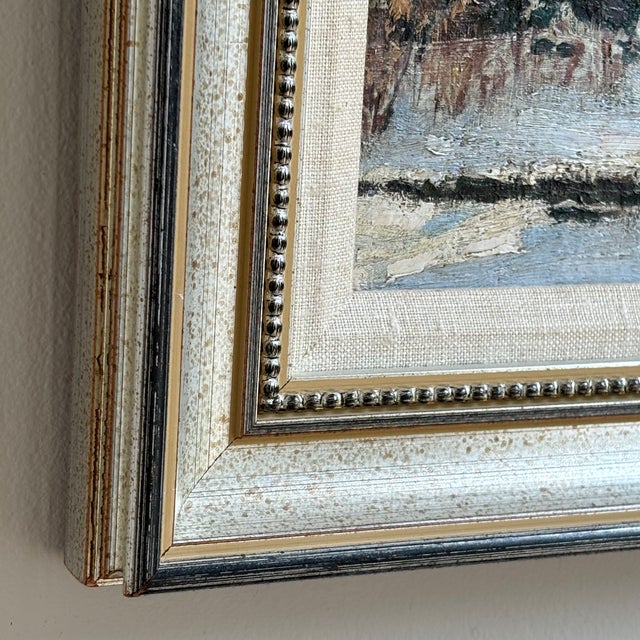 1937 Winter Landscape, Oil on Canvas -- Framed For Sale - Image 4 of 11