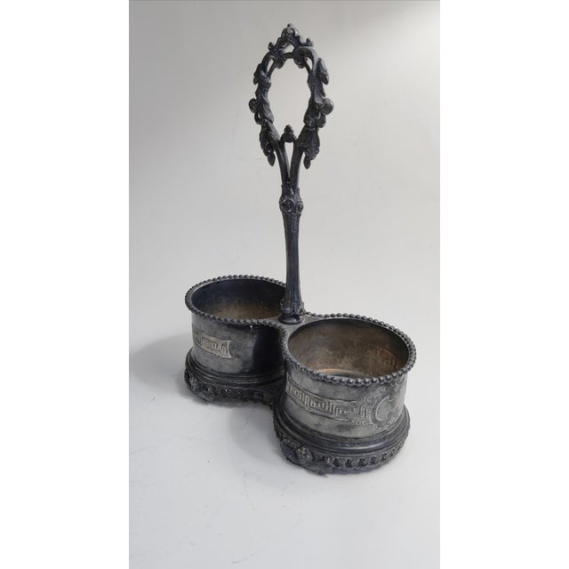 Antique 19th-Century Signed Redfield & Rice Ornate Double Bottle Holder For Sale - Image 15 of 17