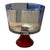 Mid Century Modern Vintage Med Punch Bowl Valentine’s Day Clear Glass Red For Sale