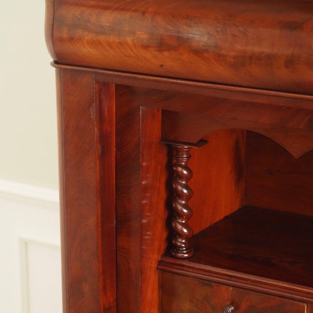 Mahogany Secretaire Desk with Marble Top and Upper Section, 1830 For Sale - Image 9 of 18