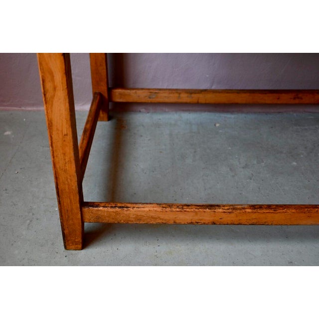 Vintage Industrial Wooden Workshop Drapers Table For Sale - Image 11 of 13