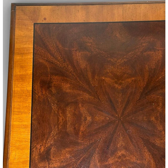 Drexel Heritage Pair of Vintage Drexel Heritage Chinese Chippendale Burlwood End Tables For Sale - Image 4 of 18