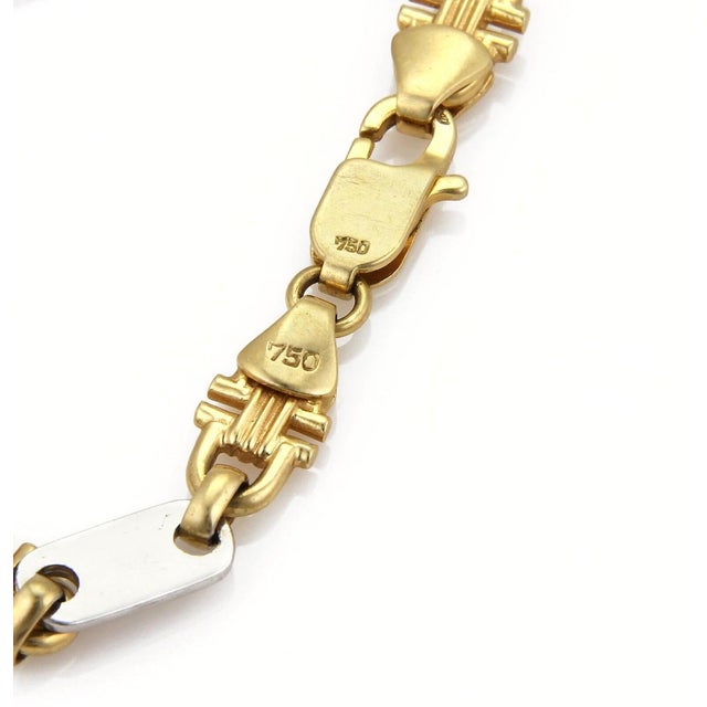 Mid 20th Century Mid 20th Century Bar & Stirrup 18k Two Tone Gold Link Bracelet For Sale - Image 5 of 5