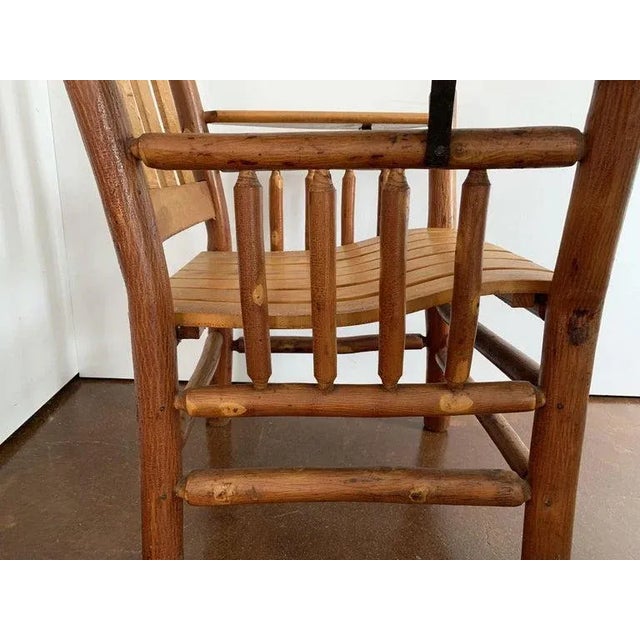 Old Hickory Tall-Back Paddle-Arm Chair W/Slat Seats For Sale - Image 4 of 5