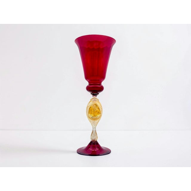 Venetian Tipetto Goblet in Murano Glass from Manifattura Di Murano, 1970s For Sale - Image 9 of 9