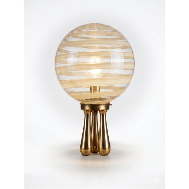 1970s Large Swirl Murano Glass Table Lamp, 1970s For Sale - Image 5 of 6