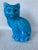 Blue Vintage Chinese Blue Ceramic Cat For Sale - Image 8 of 9