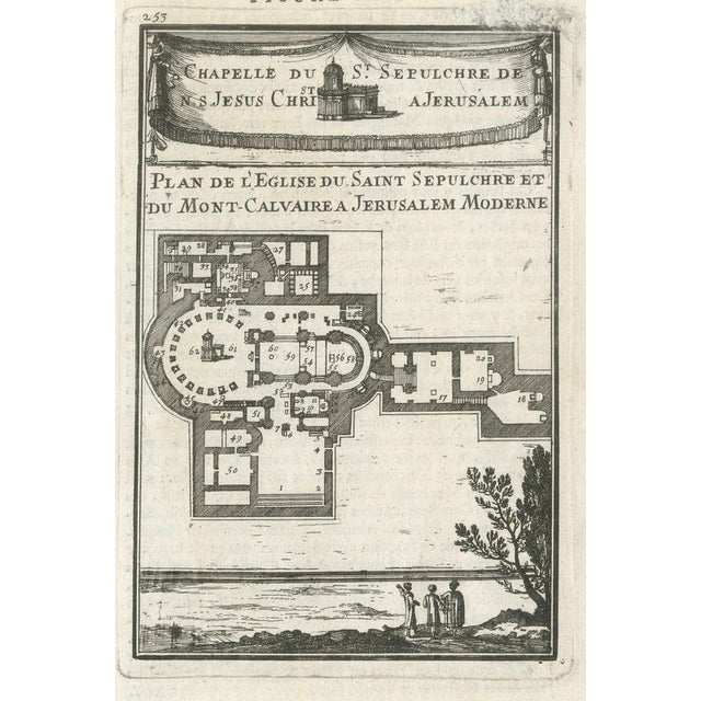 Antique Jerusalem Holy Sepulchre Plan, 1683 For Sale - Image 12 of 12