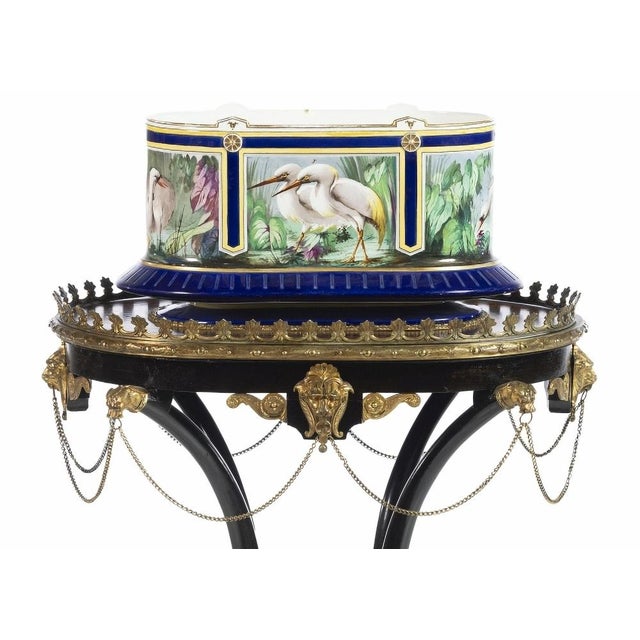 Rare napoleon iii table 19th century french, in mahogany wood and marquetry, top with concentric circles and marquetry...