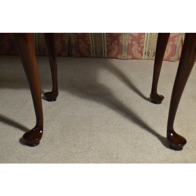 Vintage L. & j.g. Stickley Solid Cherry Oval End Table Queen Anne Cabriole Leg For Sale In Chicago - Image 6 of 8