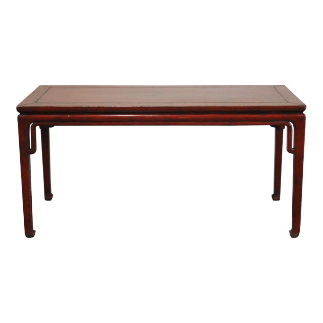 Chinese Red Lacquer Painting Console Table For Sale