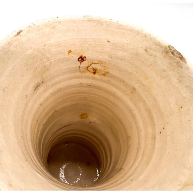 Vintage Italian Hand-Sculpted Floral Vase | Hand Painted Ceramic | Cottagecore, French Garden, Italian Pottery For Sale - Image 10 of 14