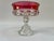 Mid 20th Century Vintage Kings Crown Hot Pink Red Cranberry Centerpiece Pedestal Compote For Sale - Image 5 of 5