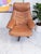 Metal Set of Mid-Century Modern Leather Lounge Chair and Ottoman from Skoghaug Industri, 1980 For Sale - Image 7 of 18