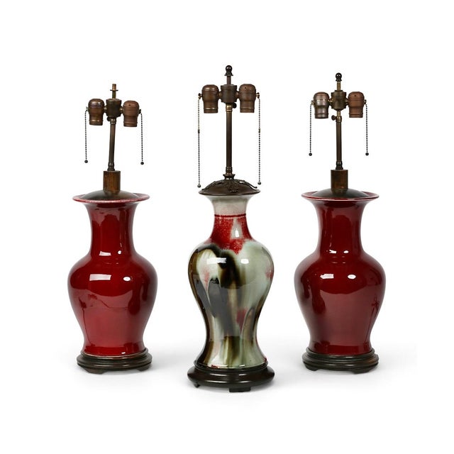 Early 20th Century Early 20th Century Pair Late Ching Sang De Boeuf/Oxblood Lamps For Sale - Image 5 of 5