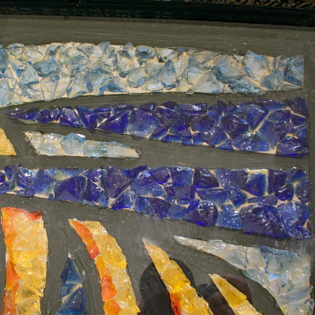 Mid-Century Wrought Iron and Glass Mosaic Side Coffee Table, France 1960s For Sale - Image 11 of 18