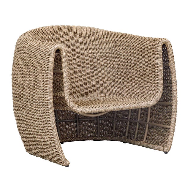 Contemporary Tropic Golden Flax Outdoor Lounge Chair For Sale - Image 3 of 15