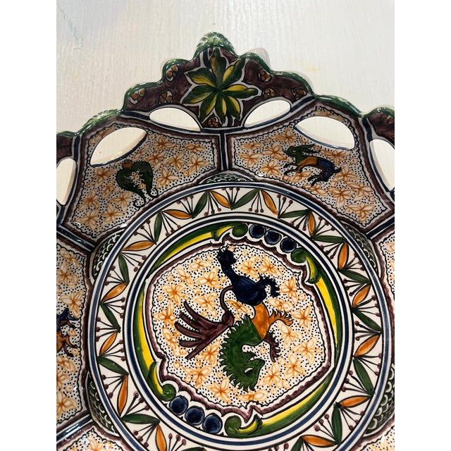 Coimbra Ceramic - Hand Painted Portuguese Fruit Basket 1 For Sale - Image 4 of 11