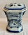 A fine Chinese antique bough pot with beautiful blue and white color and hand painted pagodas. The pot is whimsically...