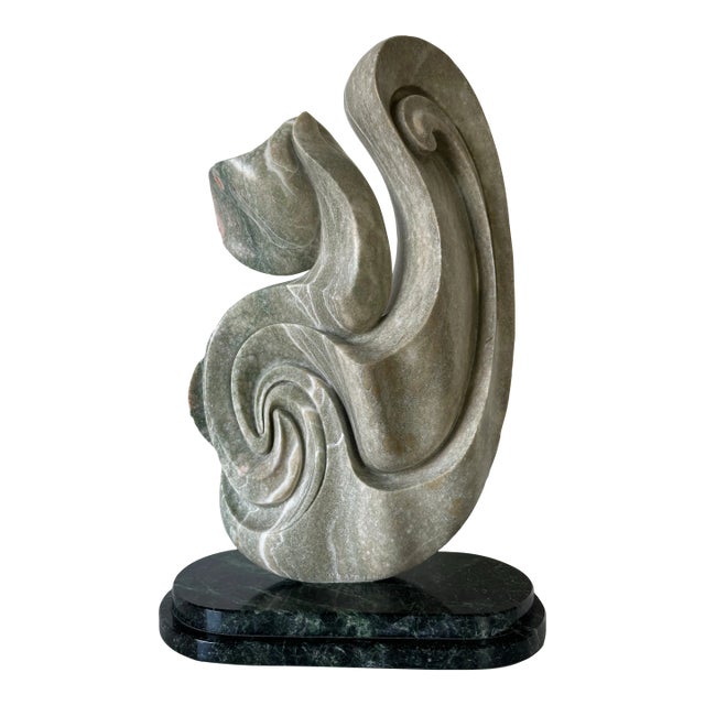 Vintage R. D. Applebaum Abstract Free- Form Hand-Carved Marble Sculpture/ Sold For Sale