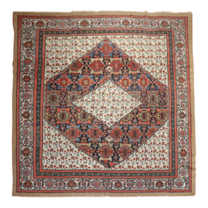 Early 20th Century Zabihi Collection Dramatic Persian Hamedan Serab Decorative Square Room Rug - 10'9" x 12'8"