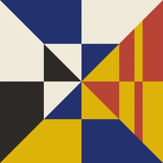 "Modern Nautical Black Block B" Geometric Fine Art Print by Melinda Cox 24" X 24" For Sale