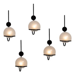 Glass and Metal Model 154 Wall Lamp by Sergio Asti for Arteluce, Italy, 1964 For Sale