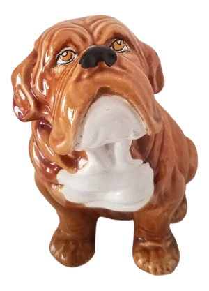 Vintage "Bellini" Italian Majolica Painted Glazed Ceramic Pottery English Bulldog