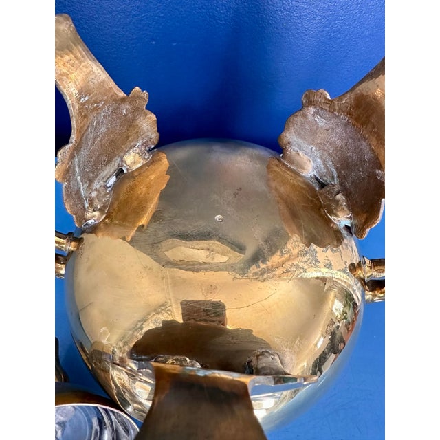 Brass Vintage Brass Foo Dog Urn Censer For Sale - Image 8 of 11