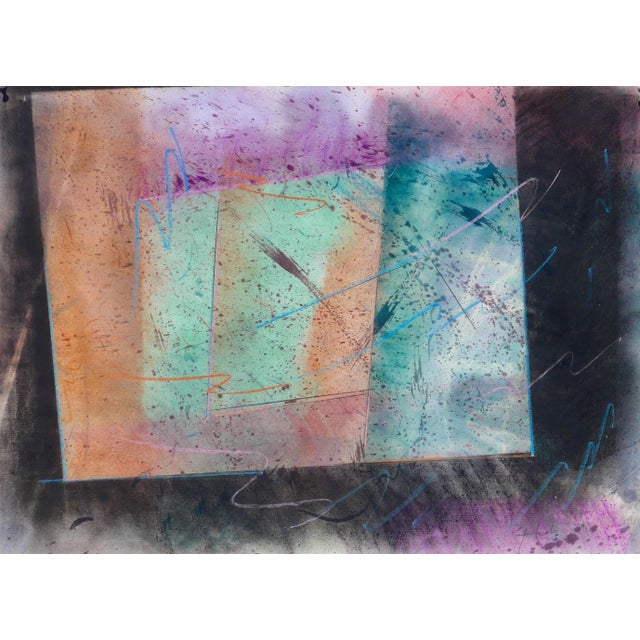 1980s "Colors in Geometry" Contemporary Abstract Pastel Drawing on Paper by Martha Holden For Sale - Image 5 of 5