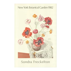 1982 Sondra Freckelton 'New York Botanical Garden' Contemporary Red,Pink,White Offset Lithograph