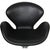 2000 - 2009 Swan Chair in Black Aura Leather by Arne Jacobsen, 2006 For Sale - Image 5 of 18