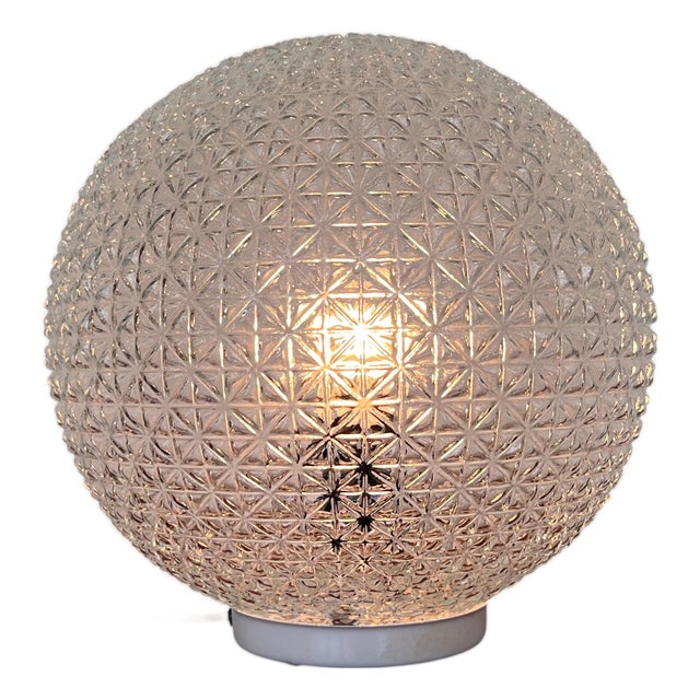 Mid-Century Glass Table Lamp, Czechoslovakia, 1980s For Sale