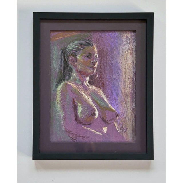 In "Sara's Morning," soft pastel strokes create a serene portrayal of a figure bathed in gentle morning light, evoking a...