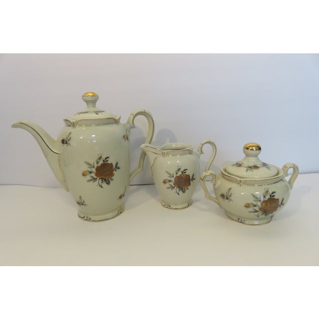 Winterling Bavaria Bone China Tea/Coffee Pot w Creamer/Sugar Bowl W Lid & 6 Dessert Plates VTG Fantastic antique / vintage...