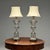 Waterford Style, Mid-Century Modern, Table Lamps, Textured Glass, Marble, 1970s A finely cut pair of glass tables lamps....
