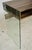 Modern Glass Waterfall Writing Desk / Minimalist Faux Bois Console With Drawer For Sale - Image 4 of 8