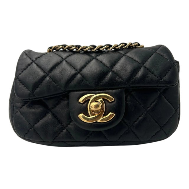 Extra Mini Black Chanel Flap Bag For Sale