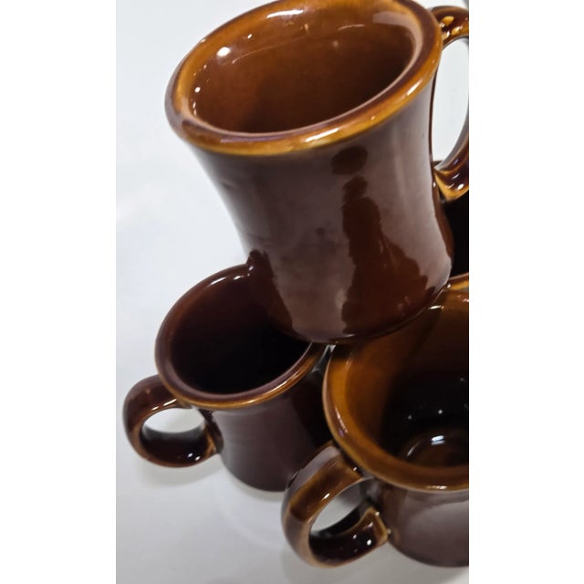 Brown Diner Mugs- Set of Four For Sale - Image 12 of 16