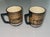 Vintage Greek Handcrafted Coffee Mug Pair Black and Gold Diameter is approximately over 3 inches