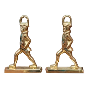 Virginia Metalcrafters Colonial Williamsburg Brass Hessian Soldiers Door Stops—A Pair