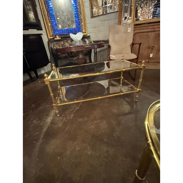 Transitional Italian Brass Coffee Table For Sale - Image 3 of 6