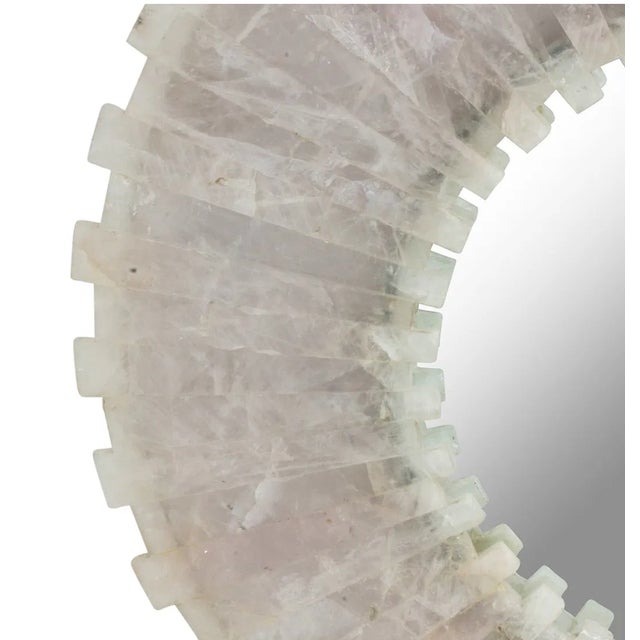 Modern Modern Designer Sunburst Rock Crystal Mirror For Sale - Image 3 of 3