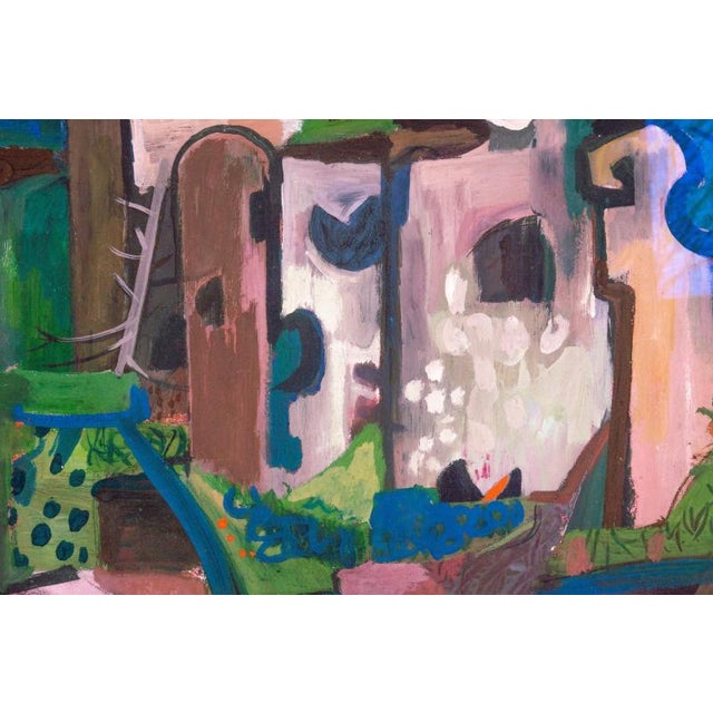 Mid 20th Century Framed 1940s Abstract Landscape Painting by Morris Shulman For Sale - Image 5 of 6