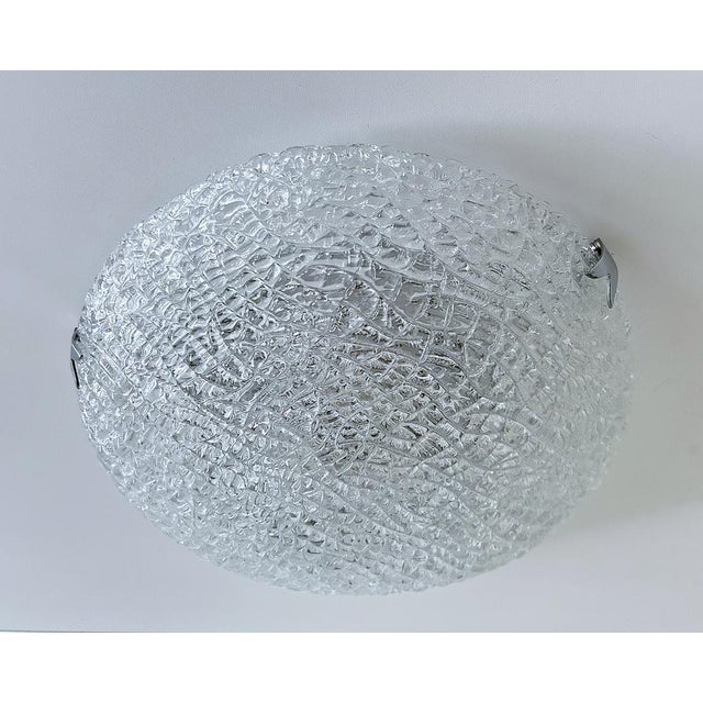 Silver Large Glass Flush Mount from Kaiser-Leuchten, 1970s For Sale - Image 8 of 14